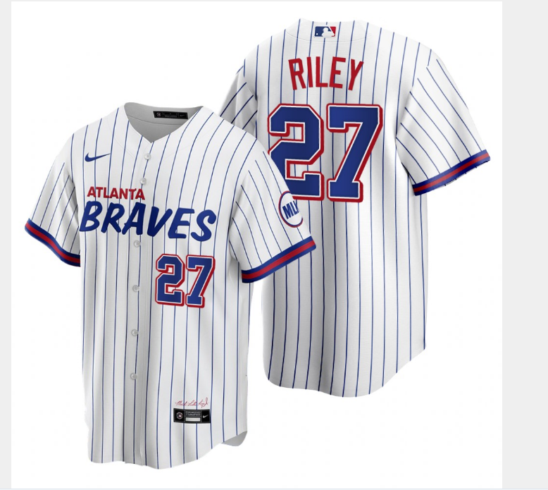 2021 Men Atlanta Braves #27 Riley White Game Nike MLB Jersey